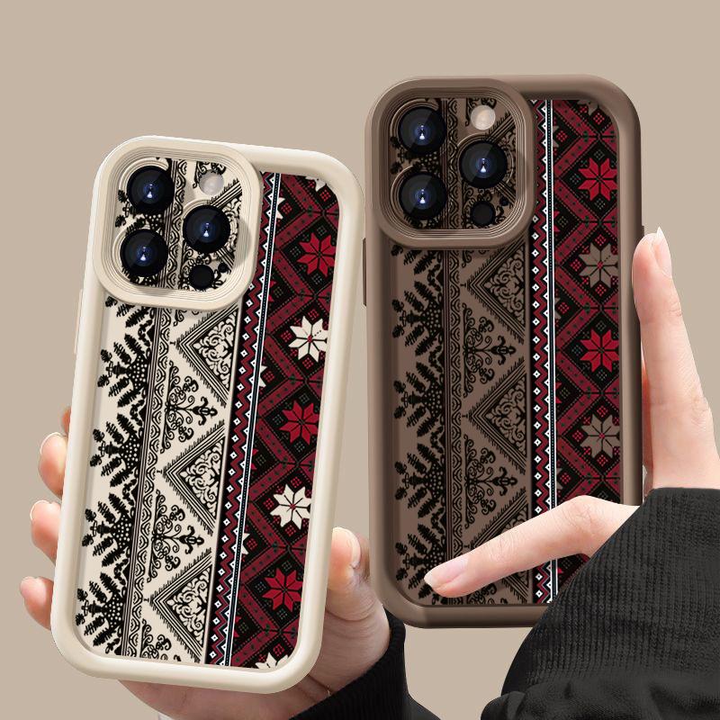Shockproof Case For iPhone 17 Air 16 15 14 Pro Max 12 13 17 Pro 16e 17e 16 15 Plus Vintage Totem Patterned Soft TPU Phone Cover