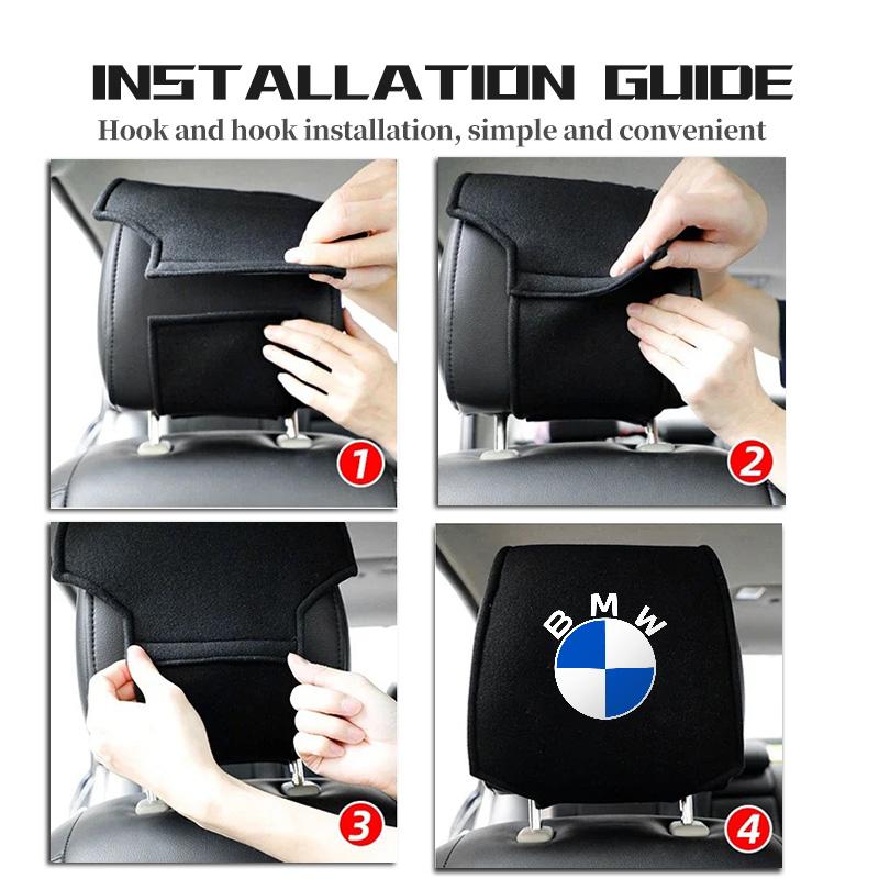 DKXA1 Car Logo Headrest Cushion Cover Badge Head Neck Pillow Case For BMW M Performance E36 E46 E60 E90 E91 E92 E93 F30 F20
