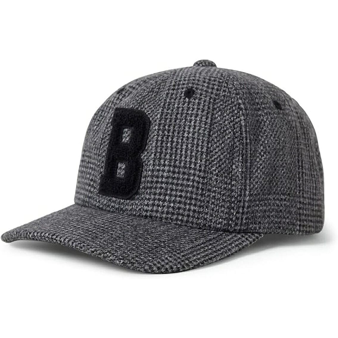 Used Brixton Big B Hat Cap Gray Shadow Plaid Cap Free Shipping
