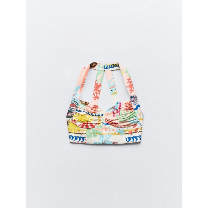 Za2024 Summer New Product Women's Clothes Sling Short Top 8730169 Patchwork Print Cape Skirt 8735169