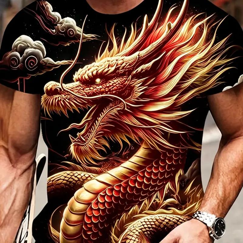 

Men s Retro 3D Graphic Print T-Shirt - Perfect for Daily Wear and Vacation S