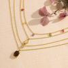 Colorful Zircon Round Pendant Necklace For Women Fade Resistant Versatile Spring Summer Collarbone Chain