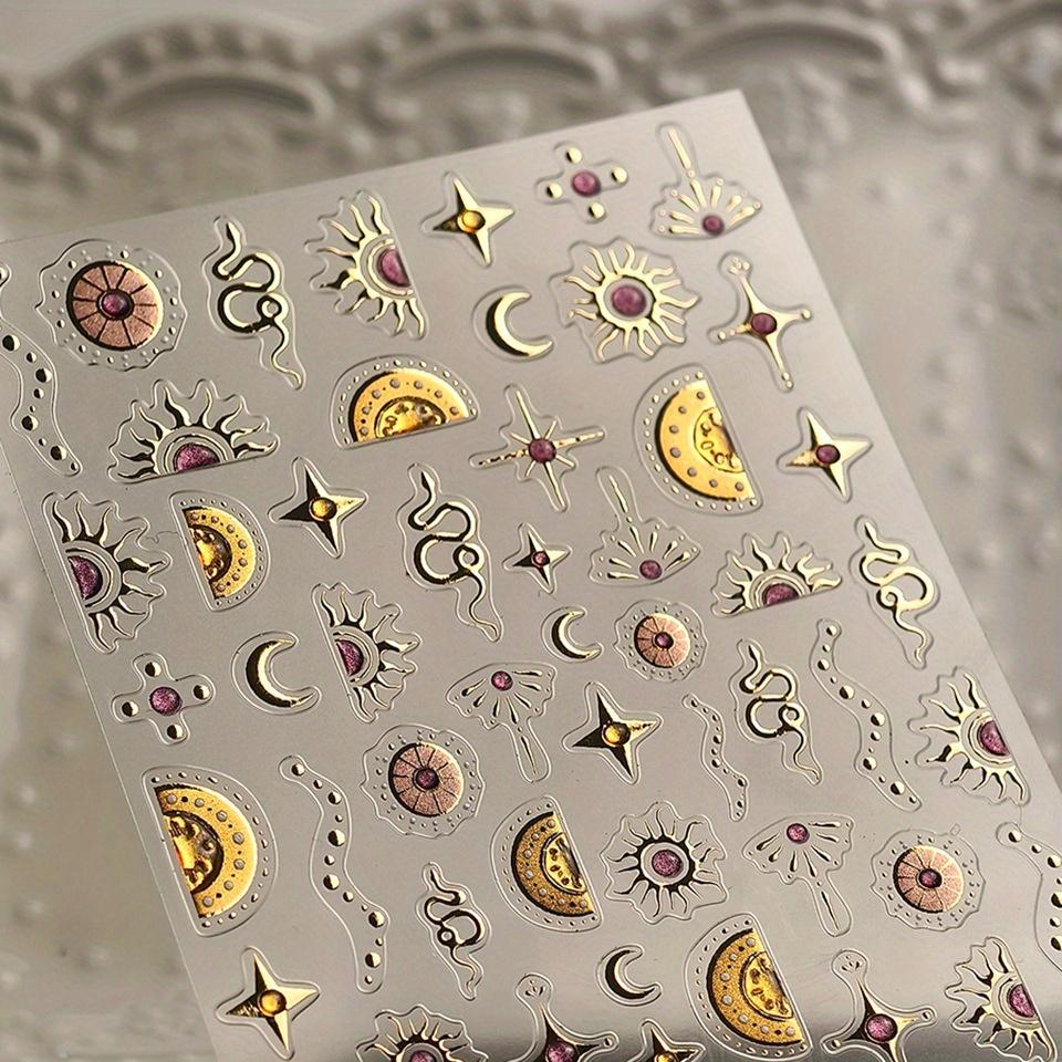 

1 шт. Цвет Золотой + Желейный клей Мультяшные наклейки для ногтей Наклейки для нейл-арта