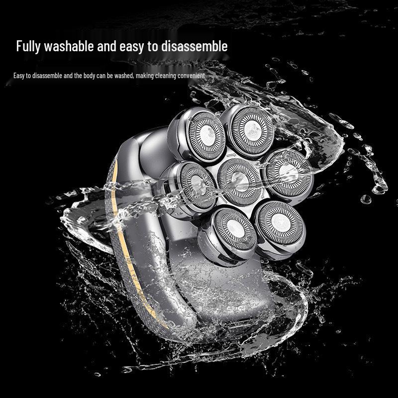 Smart Electric Men's Shaver: Seven-Blade Bald Head Clipper and Multi-Functional Razor
