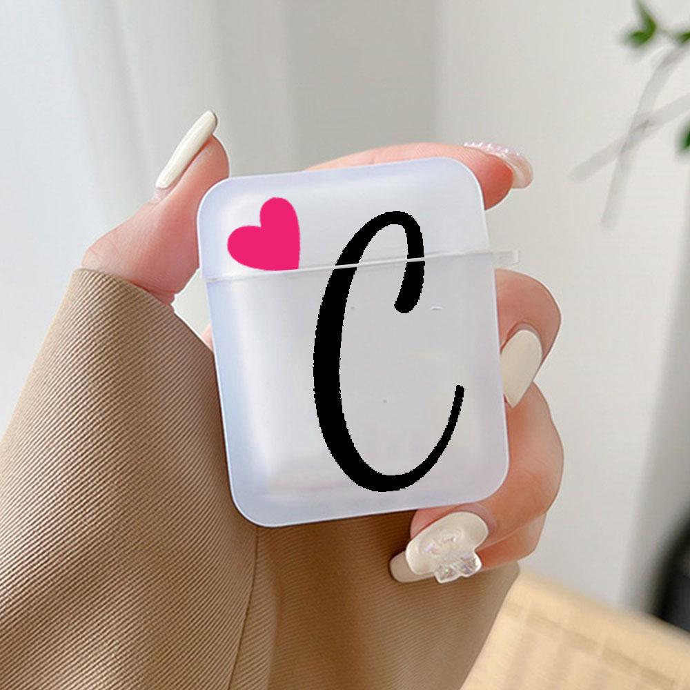 Initial Letter A Z Love Heart Earphone Case for Airpods 4th 3rd Pro 3 2 Cover for Airpod 2 3 1 Protective Accessorie Shell Funda