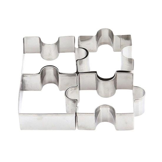 

4 шт./набор пазл-форма из нержавеющей стали для печенья, формочка для печенья, резак для торта своими руками