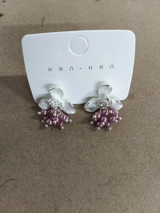 

Silver needle oil drop flower pearl stud earrings Mori series fresh temperament earrings light luxury high-end earrings design sense niche