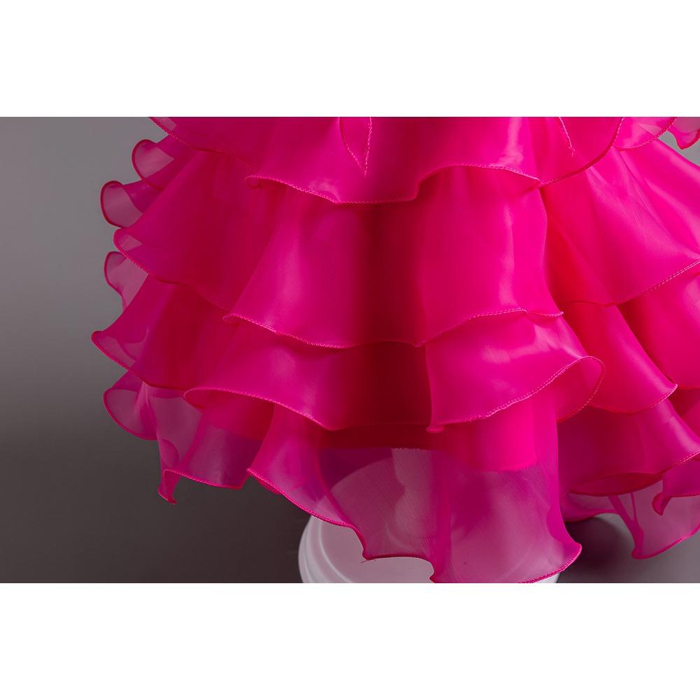 Girls Dress Flower Girl Tail Dress Organza Cake Princess Child Dress Wedding Pom Pom Dress  Little Girl's Favourite Dress Dresses