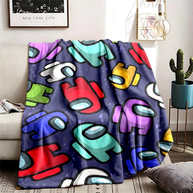 Among Us Theme Blanket Suitable For The Sofa Camping And Travel Made Of Soft Flannel Material An Ideal Gift For Occasions Such As Birthday
