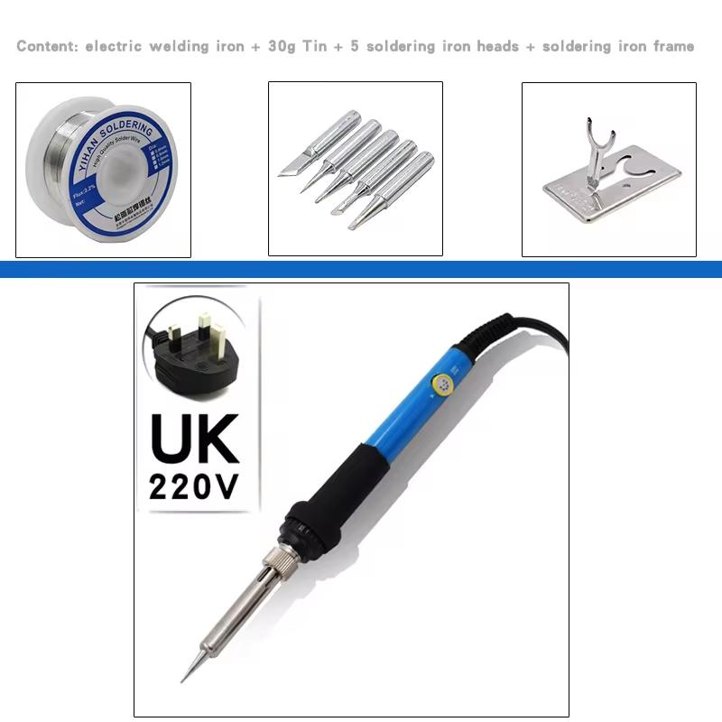 60W Electric Soldering Iron EU/US/UK Plug Temperature Adjustment Soldering Iron Household Electronic Welding Repair Tool