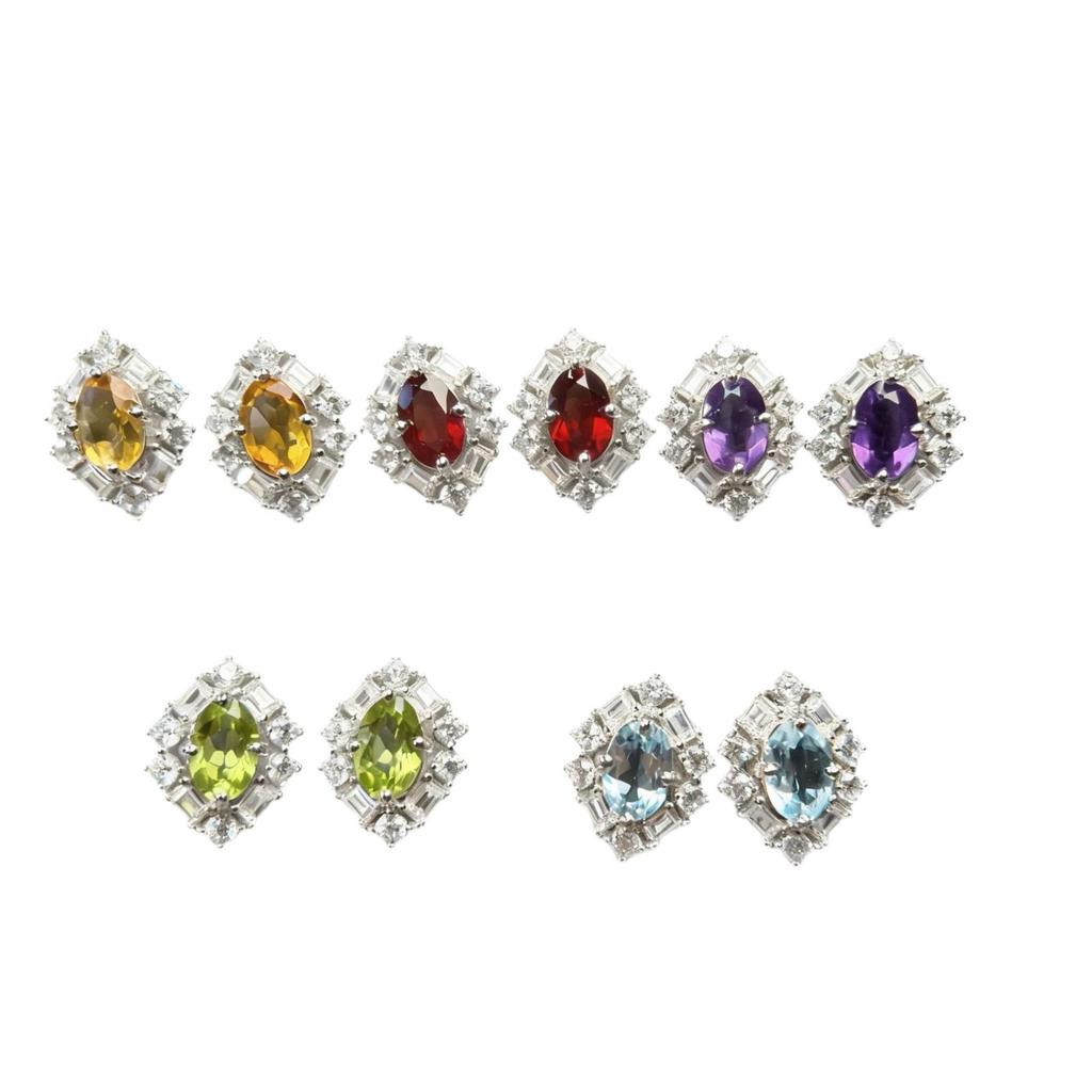 S925 Silver Inlaid Gem Earrings - Stylish, Natural, Versatile