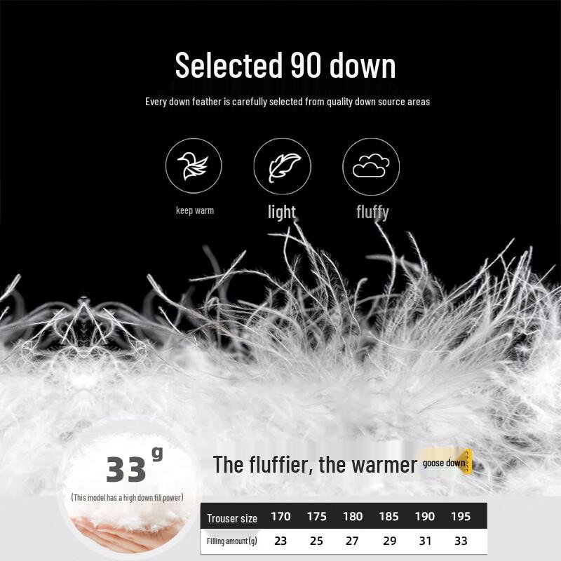 Men's Thickened Goose Down Straight-Leg Winter Trousers