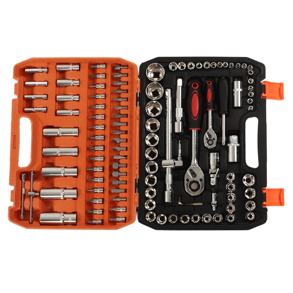 108 sztuk Mechaniczne narzędzia naprawcze Zestaw nasadek udarowych Grzechotka i klucze sześciokątne Bity śrubokrętowe