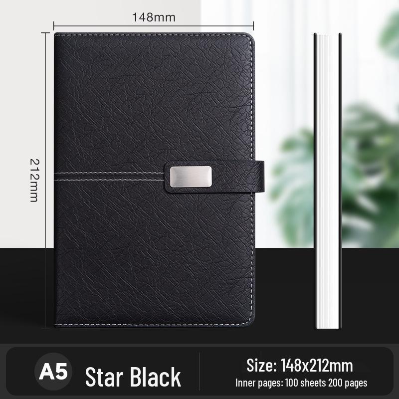 A5 Premium Geschenkset: Personalisierter Geschäftsnotizblock/Besprechungsprotokollant mit individuellem Logo.