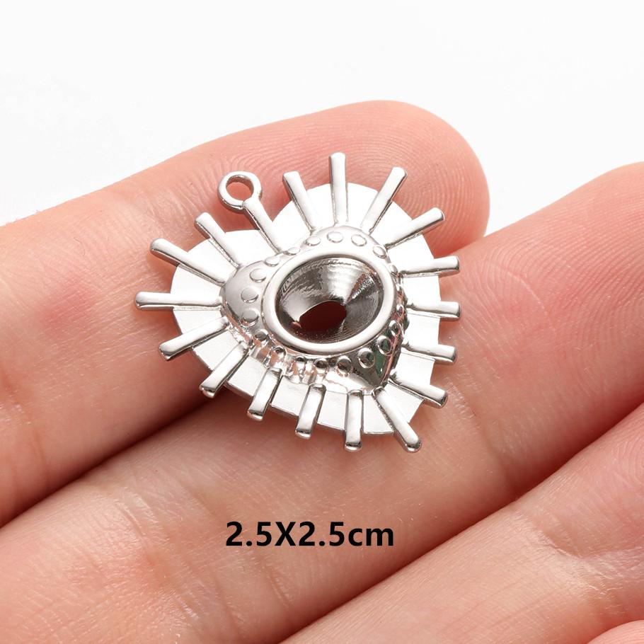 6pcs Evil Blue Eye Charm Dark Blue Heart Moon Eyes Pendant Rhinestone Stainless Steel Charm For Jewelry Making Necklace Keychain