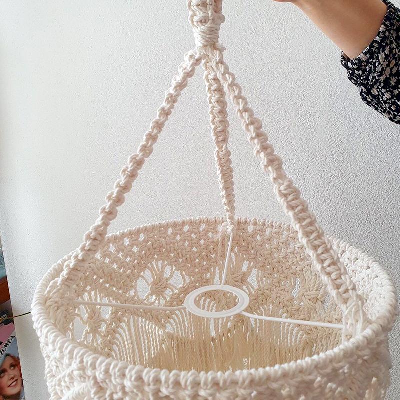 1Pc Chandelier Chic Macrame Bohemia Lampshade Woven Lamp Shade Hanging Lamp Cover Tapestry Decor Pendant Light Cover