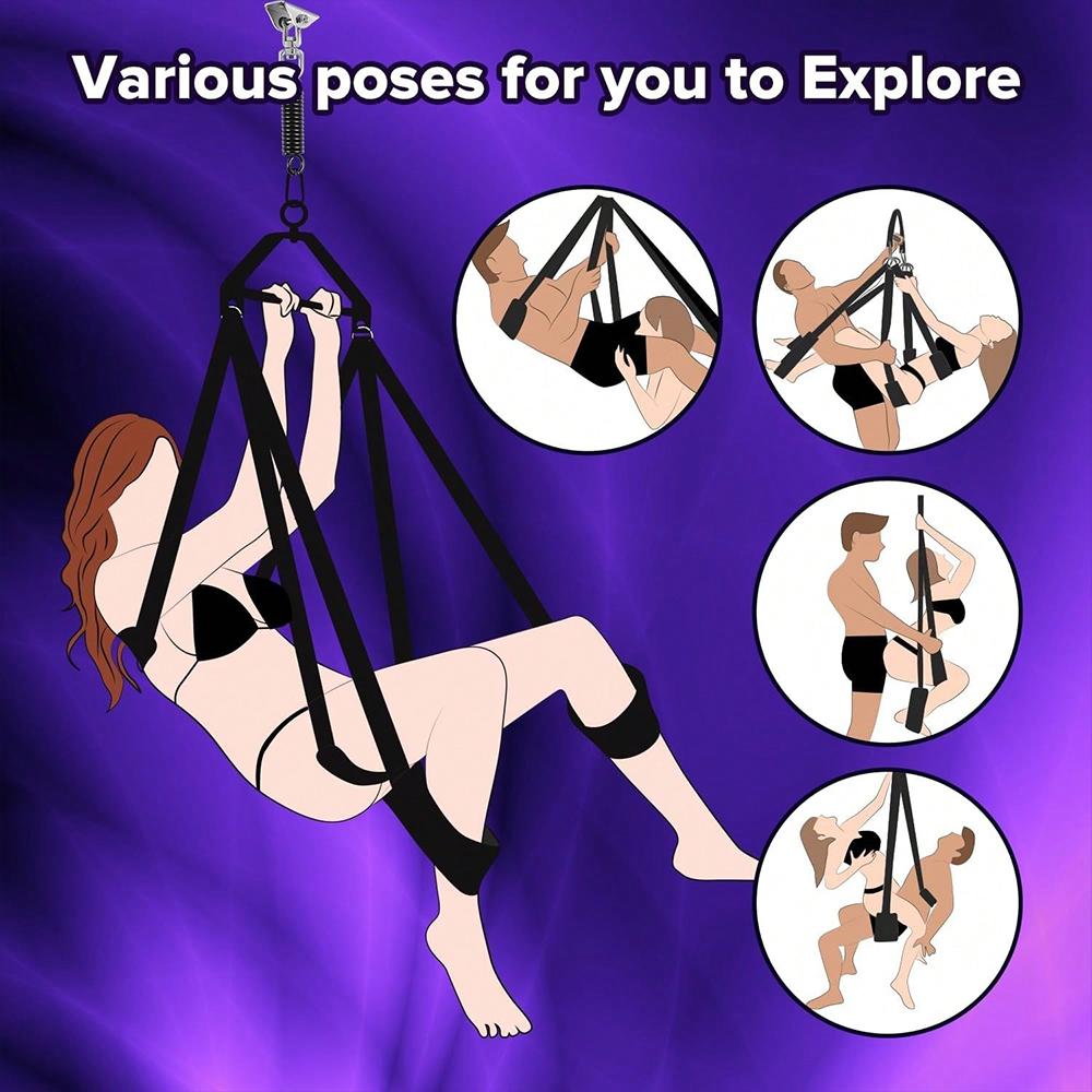 360 Degree Sex Swing Ceiling Adult Sex Furniture Adjustable  Erotic Love Hanging 1600LB Sex Toys for Couples Slave Room