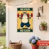 Vintage Power Cat Retro Metal Sign Funny Kettlebell Gym Wall Art Man Cave Bar Garage Decor