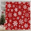 Christmas Snowflake Shower Curtain Blue And Brown Winter Snowy Boho Xmas Holiday Happy New Year Fabric Bathroom Curtain Set