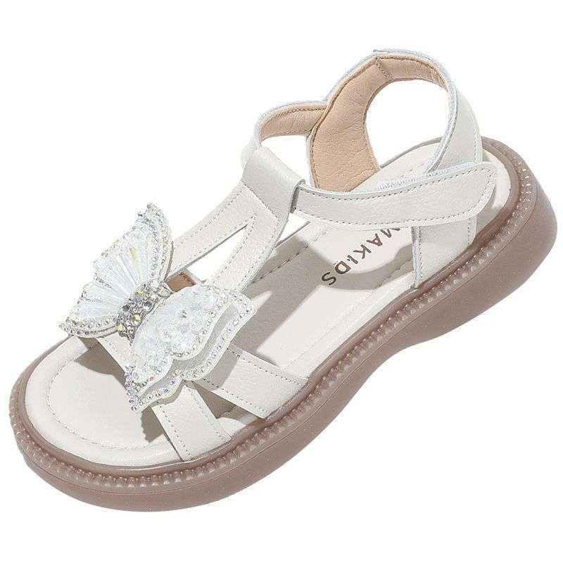 Girls Sandals Summer 2025 Summer New Versatile Soft Sole Bow Princess Shoes Girls Shoes Children's Shoes