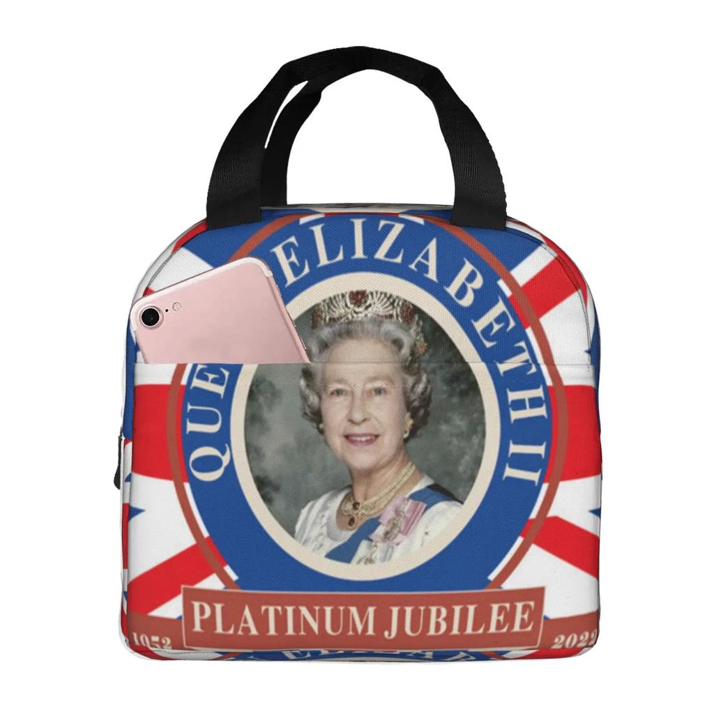 Królowa Elżbieta II Termiczna Torba na Lunch Izolowana Przenośna Chłodząca Torba na Lunch dla Kobiet Dzieci Do Szkoły Torby na Jedzenie