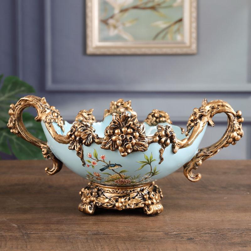 Eiropas Vintage Augļu Plate Bļoda Sveķu