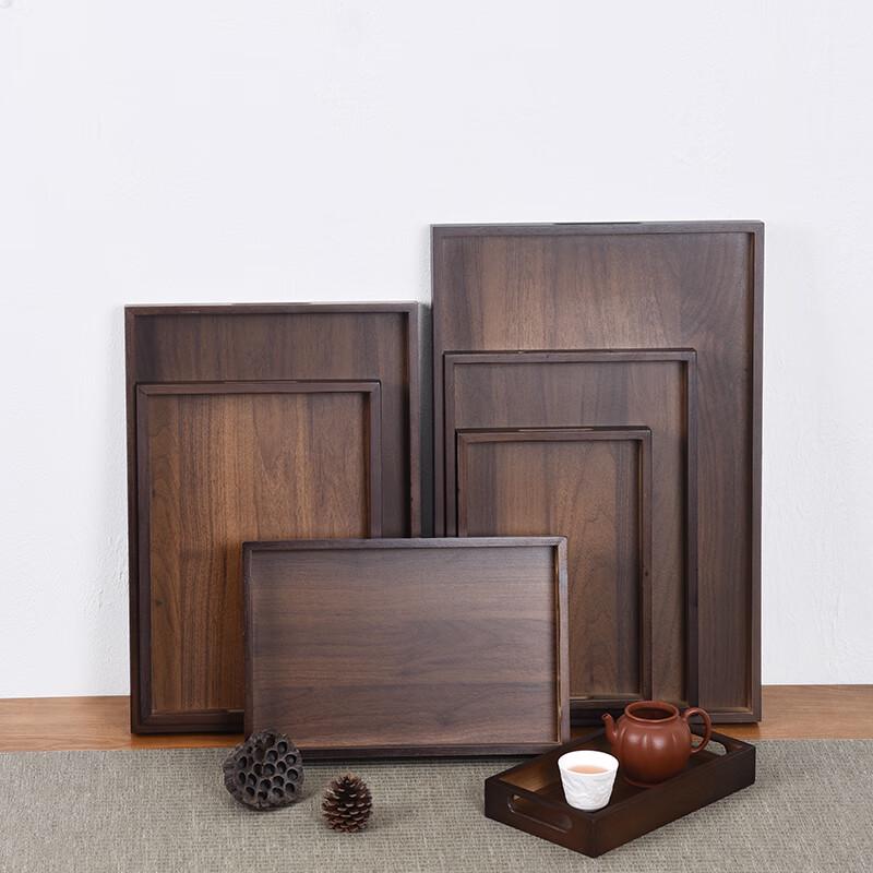 MOLUONA Solid Walnut Tea Serving Tray