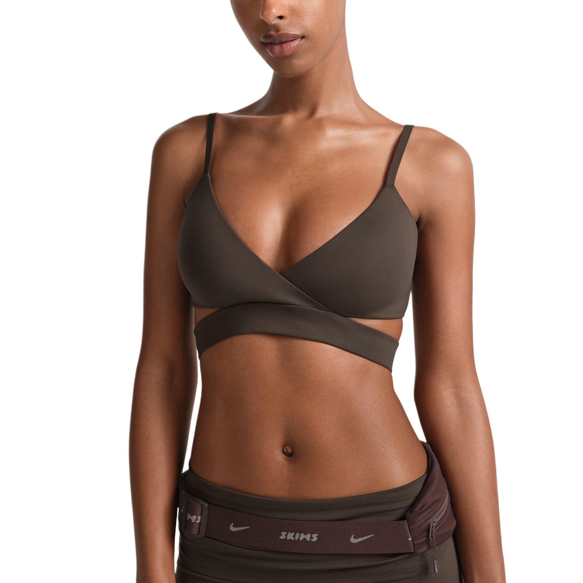 (WMNS) Nike x SKIMS Matte Wrap Front Bra Dark Sepia Women s SLSLS10255W-DSP S