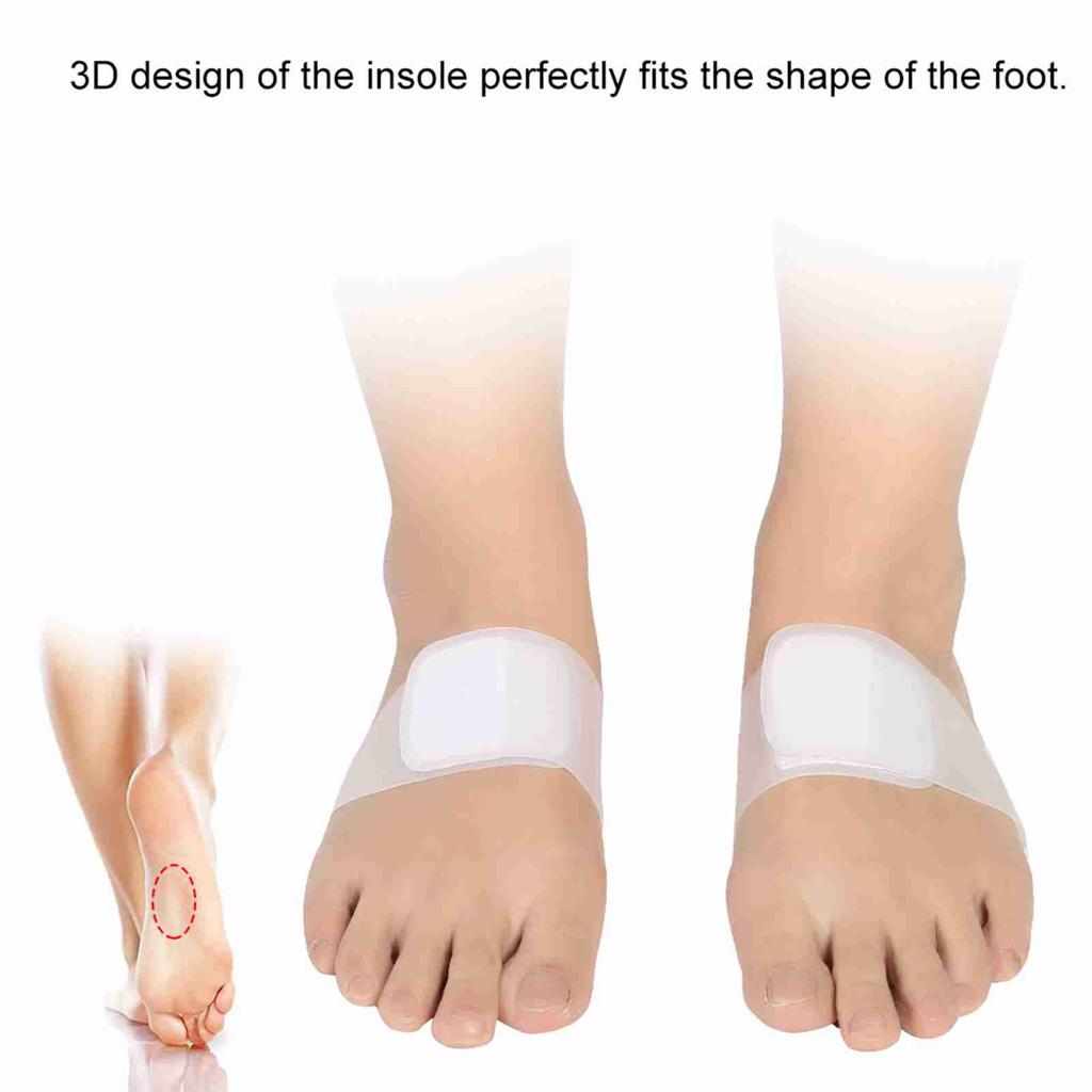 Silicone Feet Foot Arch Support Cushion Shoe Insoles Pads White