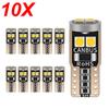 10PCS T10 W5W 3030 6smd Super Bright LED Car Parking Lights WY5W Auto Wedge Turn Side Bulbs Canbus No Error White Red Yellow Bulbs 7