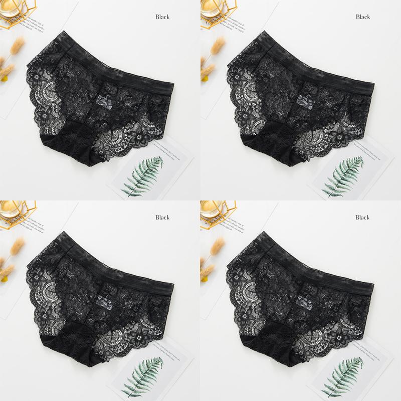 4Pcs Seamless Women Sexy Lace Panties Cotton Breathable Underwear Girls Briefs Low Waist Underpants