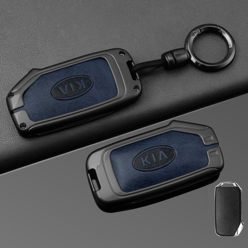 BTSOM1 Zinc Alloy Car Key Case Cover Leather Shell Holder For KIA Sportage R GT Stinger Sorento Ceed Cerato Forte Niro Soul Telluride
