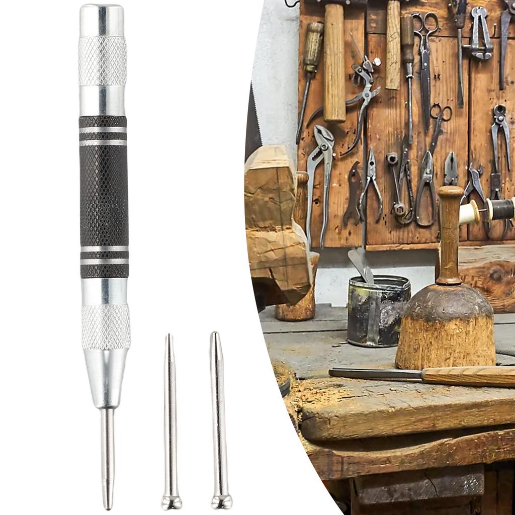 Automatic Centre Punch And 2pc Needles Adjustable Spring Loaded Metal Drill Tool Automatically Designed Professional Hand Tools