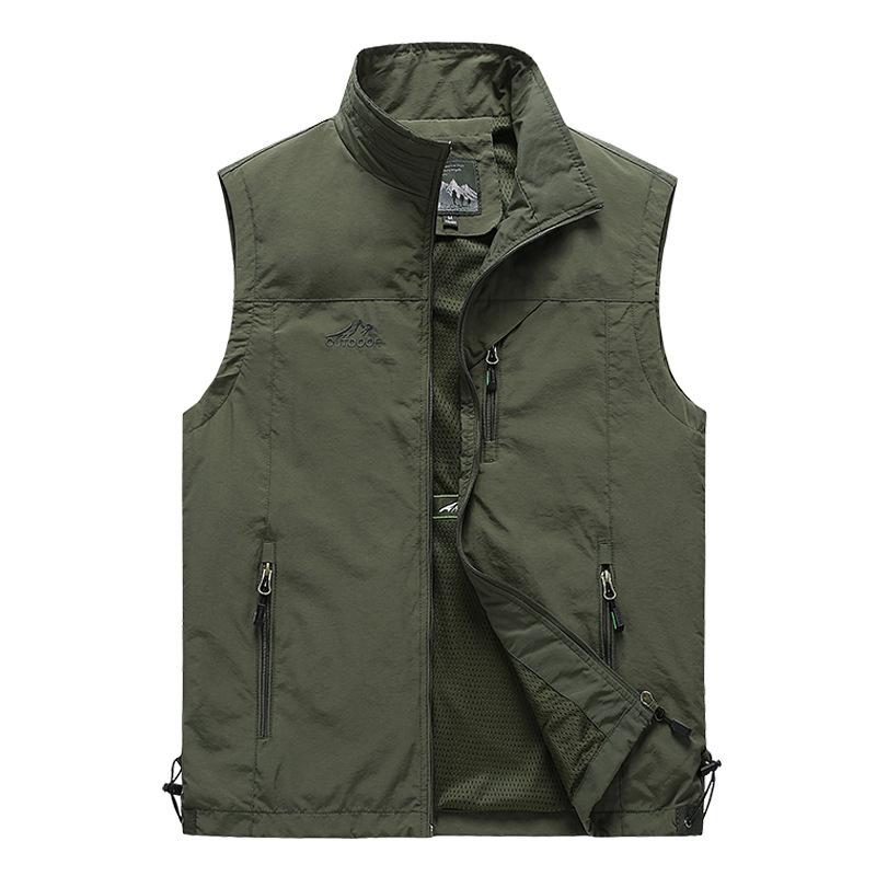 Gilet da uomo ad asciugatura rapida, per primavera e autunno, multiuso, sportivo, casual, di grandi dimensioni, per fotografia e attività all'aperto