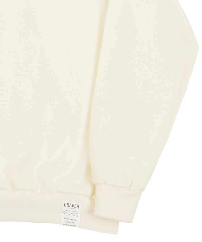 GRAVER [Unisex] Small Drawing Smile Sweatshirt_Cream