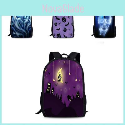 Halloween Bat Pumpkin Backpack With Nylon Material For Daily Use And Street Style