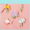 Beautiful Floral Hydrangea Lily Brooch Cute Japanese Style Plant Decoration Pin