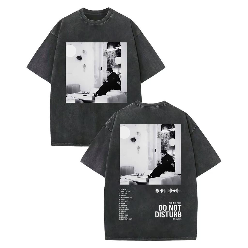 Rapper Young Miko Graphic T Shirts Men Women Clothing High Quality Vintage Washed Tshirt Summer Casual Loose Cotton Tshirts