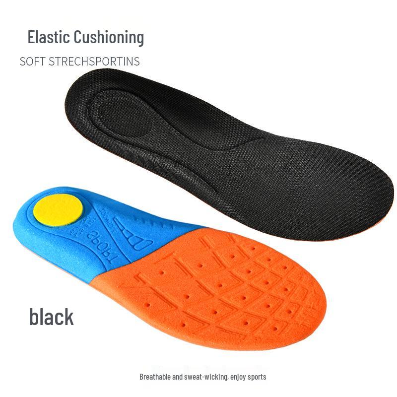 Men’s Breathable Cotton Running Insoles - Lightweight, Sweat-Absorbing, Shock-Absorbing, Elastic Comfort for Long-Lasting Stand Durability.