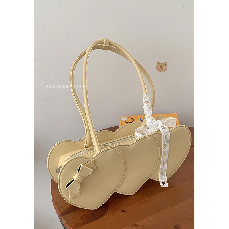 

Niche design girl handbag bag women s new fashion love underarm bag bow shoulder bag