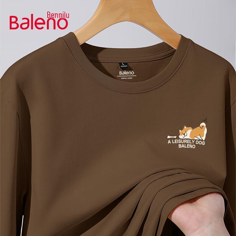 Baleno Men's Loose Fit Cartoon Print Long Sleeve Cotton T-Shirt