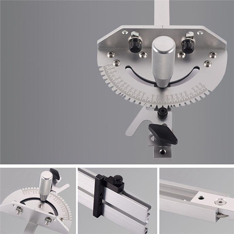 Woodworking Aluminum Push Ruler Adjustable Angle Disc Slide Bandsaw Push Handle Inverted Trim DIY Auxiliary Tool 410Mm