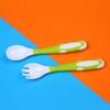 Baby Spoon and Fork Set Travel Case Bendable & Non-Slip Handle Baby Training Spoon with Storage Box Portable Baby Tableware for Babies Infants Toddler