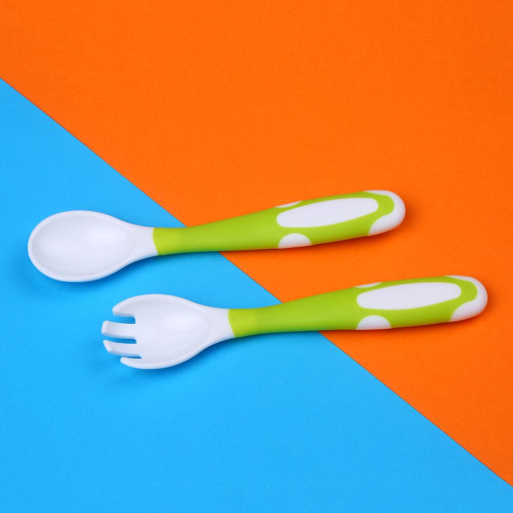 Baby Spoon and Fork Set Travel Case Bendable & Non-Slip Handle Baby Training Spoon with Storage Box Portable Baby Tableware for Babies Infants Toddler