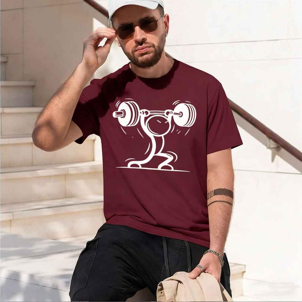 UnisexS Funny Weightlifting Grh TShirt Breathable GymCasual Tee with Barbell Muscle Print Short Sve Round Ne out Shirt for Strengt