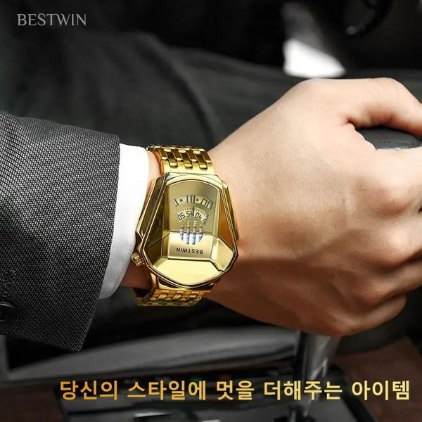 Trendy Herren-Armbanduhr aus Stahl, koreanische beliebte Uhren