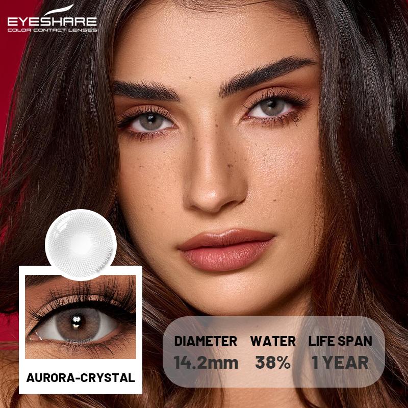 Eyeshare Colored Contact Lenses Purple Cosmetic Colored Contact Lenses Green Fashion Beauty Contact Lenses Brown Natural Colored Soft Lenses 1 Pair