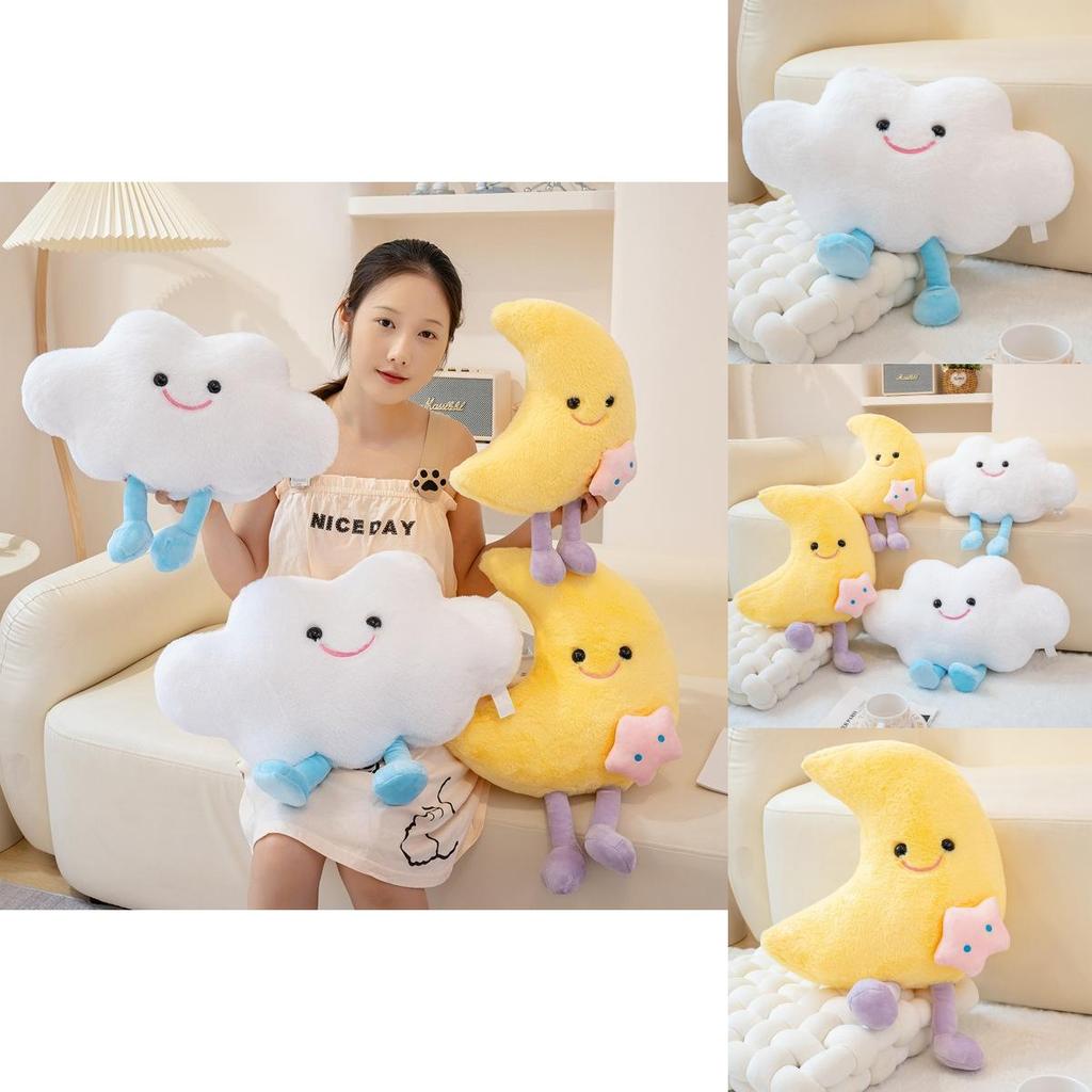 Cloud Moon Plush Pillow Soft Toy For Living Room Decor And Comfort