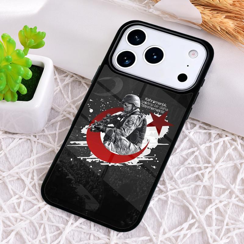 Turkey Flag Soldier Shockproof Phone Case for iPhone 17 Air 16e 15 11 12 14 13 Pro Max Cover Coque