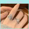Exquisite Adjustable Copper Ring With Dazzling Zircon Stone For Fashionable Women
